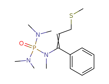 Molecular Structure of 560095-81-0 (Phosphoric triamide, pentamethyl[3-(methylthio)-1-phenyl-1-propenyl]-)