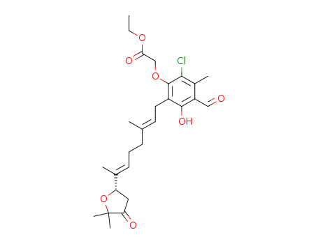 ethyl {2-chloro-6-[(2E,6E)-7-((S)-2,2-dimethyl-3-oxotetrahydrofuran-5-yl)-3-methyl-2,6-octadienyl]-4-formyl-5-hydroxy-3-methylphenoxy}acetate