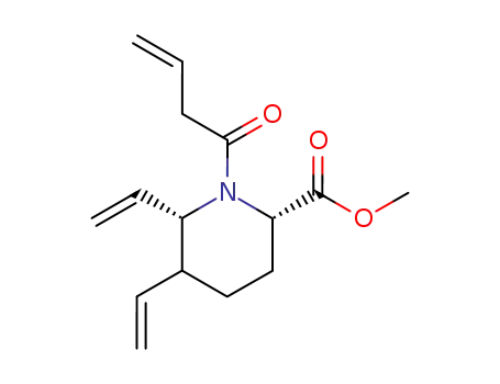 Molecular Structure of 685139-11-1 (2-Piperidinecarboxylic acid, 5,6-diethenyl-1-(1-oxo-3-butenyl)-, methyl
ester, (2S,6S)-)
