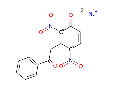 3-(2-phenyl-2-oxoethyl)-2,4-bis(aci-nitro)cyclohex-5-en-1-one disodium salt