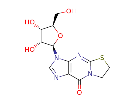 Molecular Structure of 52538-20-2 (3-ribofuranosyl-6,7-dihydro-9H-thiazolo(3,2-a)purin-9-one)