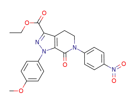 4,5,6,7-tetrahydro-1-(4-methoxyphenyl)-6-(4-nitrophenyl)-7-oxo- 1H-pyrazolo[3,4-c]pyridine-3-carboxylic acid ethyl ester