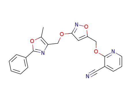 2-[[3-[(5-methyl-2-phenyl-4-oxazolyl)methoxy]-5-isoxazolyl]methoxy]nicotinonitrile
