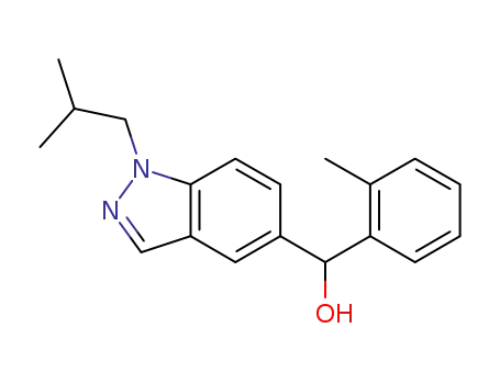 Molecular Structure of 753926-18-0 (1H-Indazole-5-methanol, a-(2-methylphenyl)-1-(2-methylpropyl)-)