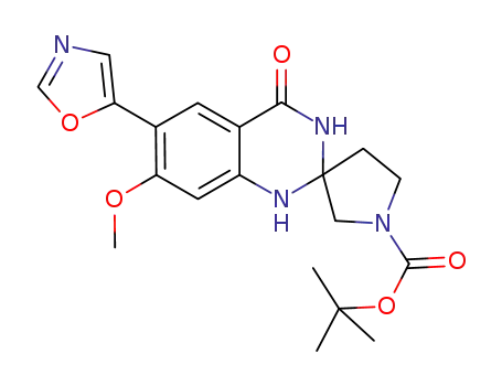 tert-butyl-7'-methoxy-6'-(1,3-oxazol-5-yl)-4'-oxo-3',4'-dihydro-1H,1'H-spiro[pyrrolidine-3,2'-quinazoline]-1-carboxylate