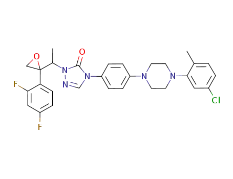 2-[1-(R/S)-methyl-2-(2'-4'-difluorophenyl)-2,3-epoxypropyl]-4-{4-[4-(5-chloro-2-methylphenyl)piperazinyl]phenyl}-3-(2H,4H)-1,2,4-triazolone