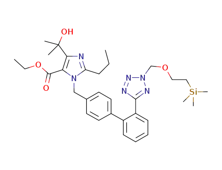 ethyl 5-(1-hydroxy-1-methylethyl)-2-propyl-3-[[4-[2-(2-(2-trimethylsilylethoxymethyl)-2H-tetrazol-5-yl)phenyl]phenyl]methyl]-3H-imidazole-4-carboxylate