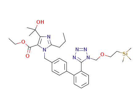 ethyl 5-(1-hydroxy-1-methylethyl)-2-propyl-3-[[4-[2-(1-(2-trimethylsilylethoxymethyl)-1H-tetrazol-5-yl)phenyl]phenyl]methyl]-3H-imidazole-4-carboxylate