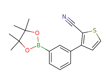 3-[3-(4,4,5,5-tetramethyl-[1,3,2]dioxaborolan-2-yl)phenyl]thiophene-2-carbonitrile