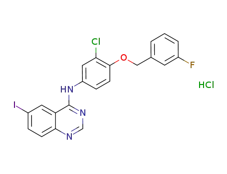 N-(3-chloro-4-((3-fluorobenzyl)oxy)phenyl)-6-iodoquinazolin-4-amine hydrochloride
