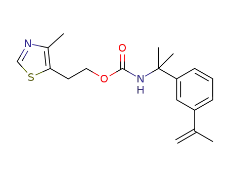 Molecular Structure of 644985-59-1 (Carbamic acid, [1-methyl-1-[3-(1-methylethenyl)phenyl]ethyl]-,
2-(4-methyl-5-thiazolyl)ethyl ester)