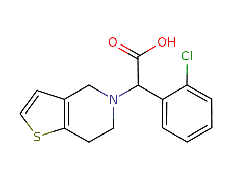 Molecular Structure of 90055-55-3 (Thieno[3,2-c]pyridine-5(4H)-acetic acid,
a-(2-chlorophenyl)-6,7-dihydro-)