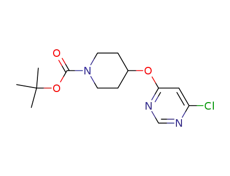 4-(6-Chloro-pyriMidin-4-yloxy)-piperidine-1-carboxylic acid tert-butyl ester, 98+% C14H20ClN3O3, MW: 313.78