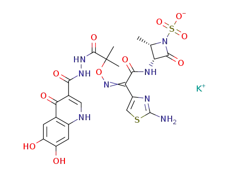 [2S-[2α,3β(Z)]]-2-[[[1-(2-amino-4-thiazolyl)-2-[(2-methyl-4-oxo-1-sulfo-3-azetidinyl)amino]-2-oxoethylidene]amino]oxy]-2-methylpropanoic acid, 2-[(1,4-dihydro-6,7-dihydroxy-4-oxo-3-quinolinyl)carbonyl]hydrazide, monopotassium salt