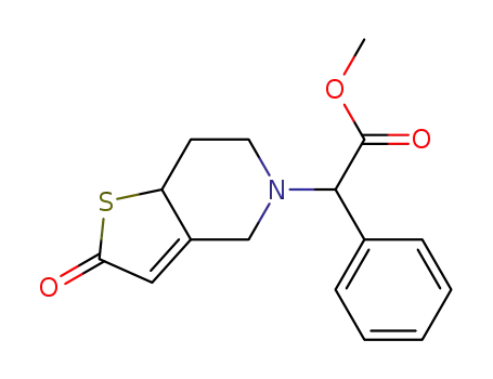 Methyl alpha-(2-oxo 2,4,5,6,7,7a-hexahydro thieno [3,2-c] 5-pyridyl) phenyl-acetate