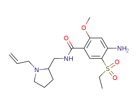 Molecular Structure of 71675-89-3 (4-amino-5-(ethylsulfonyl)-2-methoxy-N-[(1-prop-2-en-1-ylpyrrolidin-2-yl)methyl]benzamide)