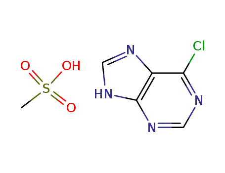 Molecular Structure of 88166-56-7 (1H-Purine, 6-chloro-, monomethanesulfonate)