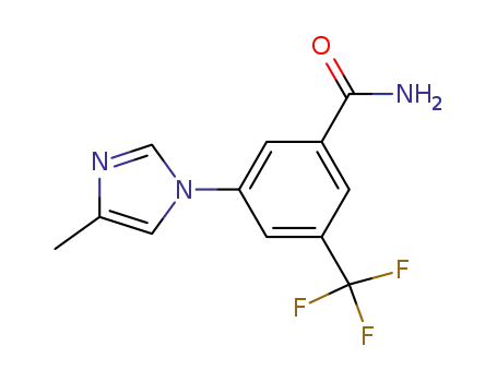 Molecular Structure of 917391-28-7 (3-(4-methyl-1H-imidazol-1-yl)-5-(trifluoromethyl)benzamide)