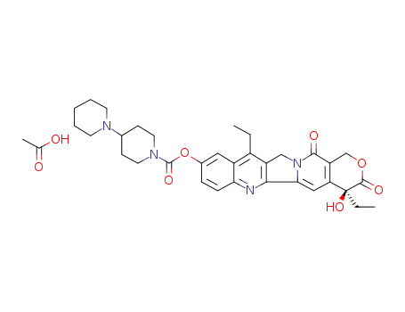 7-ethyl-10-[4-(1-piperidino)-1-piperidino]carboxyoxycamptothecin acetic acid salt