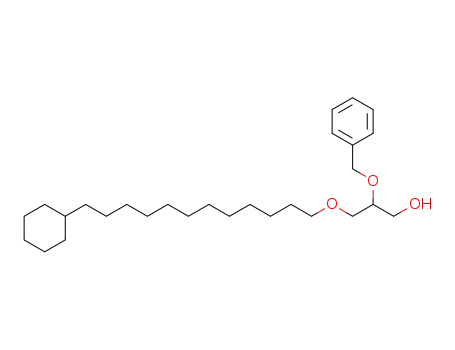 Molecular Structure of 111040-48-3 (1-Propanol, 3-[(12-cyclohexyldodecyl)oxy]-2-(phenylmethoxy)-)