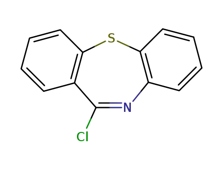 Molecular Structure of 13745-86-3 (11-Chloro-dibenzo[b,f][1,4]thiazepine)