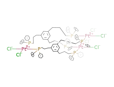 5,5,20,20,35,35-hexachloro-4,4,6,6,19,19,21,21,34,34,36,36-dodecaphenyl-4,6,19,21,34,36-hexaphospha-5,20,35-triplatina[9(3)](1,3,5)cyclophane
