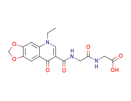 2-[2-(5-ethyl-8-oxo-dihydro-[1,3]dioxolo[4,5-g]quinoline-7-carboxamido)acetamido]-3-acetic acid