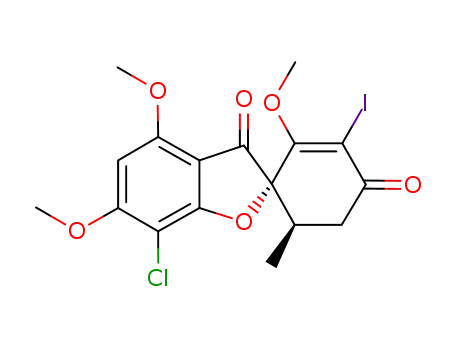 (2S,6'R)-(7-chloro-4,6-dimethoxy-benzofuran-3-one)-2-spiro-1'-(3'-iodo-2'-methoxy-6'-methyl-cyclohex-2'-en-4'-one)
