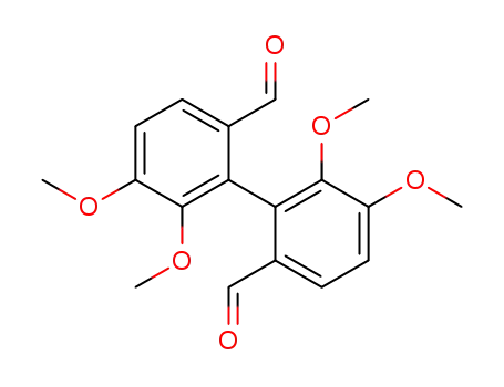 Molecular Structure of 31477-10-8 ([1,1'-Biphenyl]-2,2'-dicarboxaldehyde, 5,5',6,6'-tetramethoxy-)