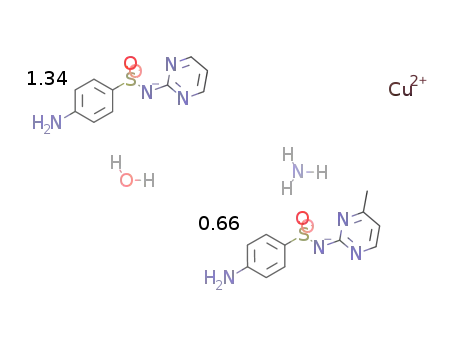 [Cu(sulfadiazine(1-))1.34(sulfamerazine)0.66(H2O)(NH3)]