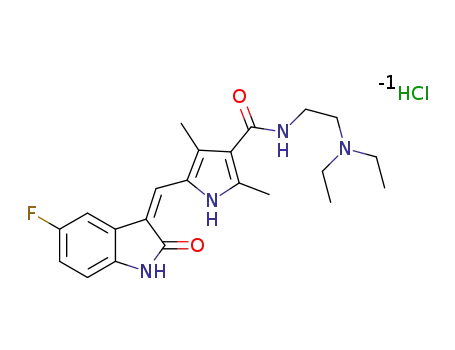 N-[2-(diethylamino)ethyl]-5-[(Z)-(5-fluoro-1,2-dihydro-2-oxo-3H-indol-3-ylidine)methyl]-2,4-dimethyl-1H-pyrrole-3-carboxamide, hydrochloride