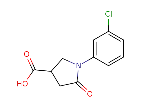 Molecular Structure of 92847-41-1 (1-(3-CHLOROPHENYL)-5-OXOPYRROLIDINE-3-CARBOXYLICACID)