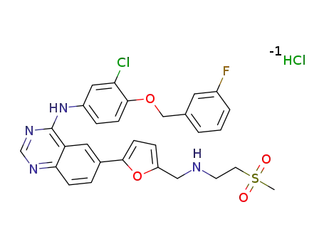 N-{3-chloro-4-[(3-fluorobenzyl)oxy]phenyl}-6-[5-({[2-(methylsulfonyl)ethyl]amino}methyl)furan-2-yl]quinazoline-4-amine hydrochloride