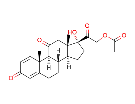 Molecular Structure of 125-10-0 (Pregna-1,4-diene-3,11,20-trione,21-(acetyloxy)-17-hydroxy-)