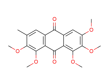 Molecular Structure of 81892-82-2 (9,10-Anthracenedione, 1,2,3,7,8-pentamethoxy-6-methyl-)