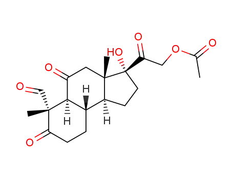21-acetoxy-17-hydroxy-5,11-dioxo-de-A-pregnane-10aα-carbaldehyde