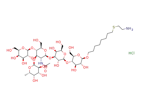 8-[(2-aminoethyl)thiol]-1-octyl β-D-galactopyranosyl-(1→4)-[α-L-fucopyranosyl-(1→3)]-2-acetamido-2-deoxy-β-D-glucopyranosyl-(1→3)-β-D-galactopyranosyl-(1→4)-β-D-glucopyranoside
