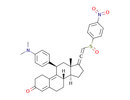 11β-(4-N,N-dimethylaminophenyl)-21-(p-nitrophenyl-sulphinyl)-19-norpregna-4(5),9(10),17(20),20-tetraene-3-one