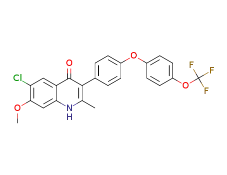 6-chloro-7-methoxy-2-methyl-3-(4-(4-(trifluoromethoxy)phenoxy)phenyl)quinolin-4(1H)-one