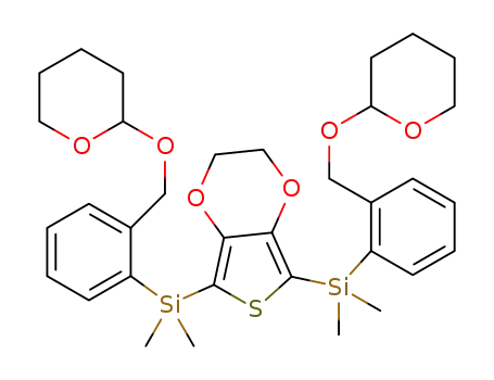 2,5-bis[2-{(2-tetrahydropyranyloxy)methyl}phenyldimethylsilyl]-3,4-ethylenedioxythiophene