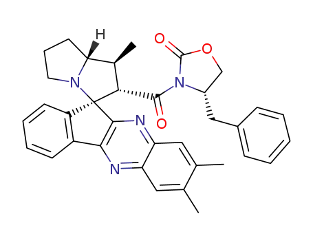 (S)-4-benzyl-3-((1'S,2'S,3'R,7a'R)-1',7,8-trimethyl-1',2',5',6',7',7a'-hexahydrospiro[indeno[1,2-b]quinoxaline-11,3'-pyrrolizine]-2'-ylcarbonyl)oxazolidin-2-one