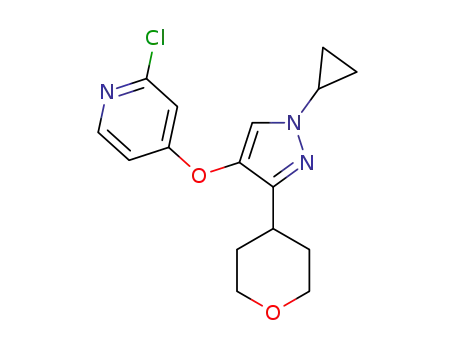 2-chloro-4-((1-cyclopropyl-3-(tetrahydro-2H-pyran-4-yl)-1H-pyrazol-4-yl)oxy)pyridine