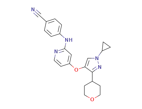 4-[[4-(1-cyclopropyl-3-tetrahydropyran-4-yl-pyrazol-4-yl)oxy-2-pyridyl]amino]benzonitrile