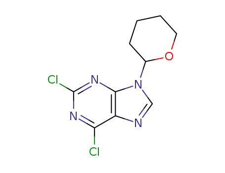 Molecular Structure of 20419-68-5 (2,6-Dichloro-9-(tetrahydro-2H-pyran-2-yl)-9H-purine)