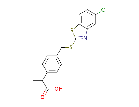 2-(4-(((5-chlorobenzo[d]thiazol-2-yl)thio)methyl)phenyl)propanoic acid