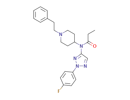 N-(2-(4-fluorophenyl)-2H-1,2,3-triazol-4-yl)-N-(1-phenethylpiperidin-4-yl)propionamide