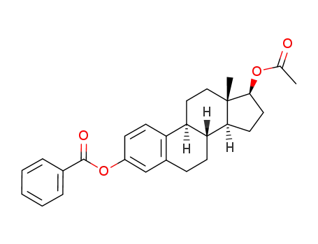 Molecular Structure of 4954-17-0 (estra-1,3,5(10)-triene-3,17beta-diol 17-acetate 3-benzoate)
