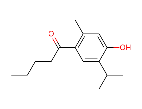 Molecular Structure of 80356-11-2 (1-Pentanone, 1-[4-hydroxy-2-methyl-5-(1-methylethyl)phenyl]-)