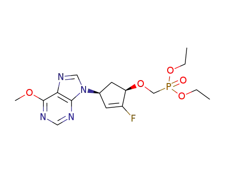 (±)-diethyl {[-2-fluoro-4-(6-methoxy-9H-purin-9-yl)-2-cyclopenten-1-yl]oxy}methylphosphonate
