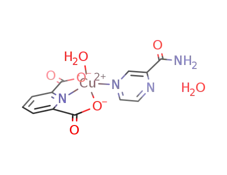 {[Cu(pyrazinecarboxamide)(dipicolinate)(H2O)].H2O}
